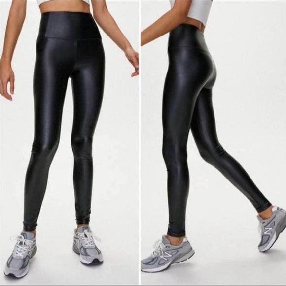 Wilfred Pants - Aritzia Wilfred black pleather daria leggings